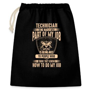 Citation de technicien – La partie la plus difficile de mon travail - Sac cadeau 40 x 50 cm - noir - Devant