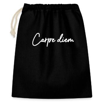 Carpe diem Handschrift - Geschenkbeutel aus Baumwolle (40 x 50 cm) - Schwarz - Vorne