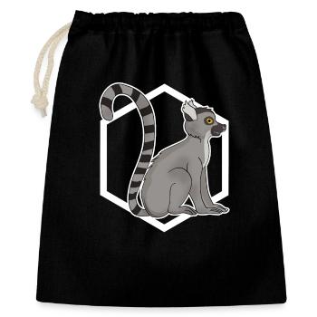 Singe lémurien - Sac cadeau 40 x 50 cm - noir - Devant