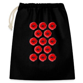 Motif abstrait coquelicots - Sac cadeau 40 x 50 cm - noir - Devant