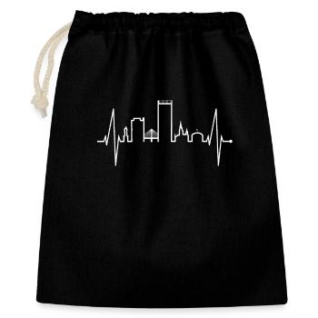Bonn Skyline Heartbeat Bonner I Love My Bonn - Gift Bag 40 x 50 cm - black - Front