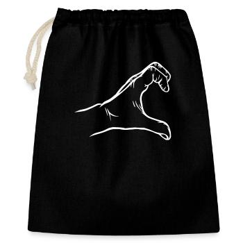 Conception de partenaire de mains d'amour - Sac cadeau 40 x 50 cm - noir - Devant