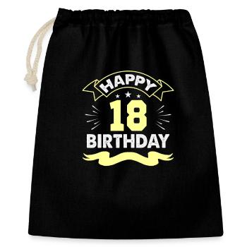 02 Joyeux anniversaire 18 - Sac cadeau 40 x 50 cm - noir - Devant