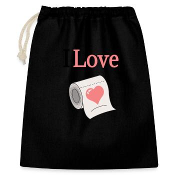 J’aime le papier toilette - Sac cadeau 40 x 50 cm - noir - Devant