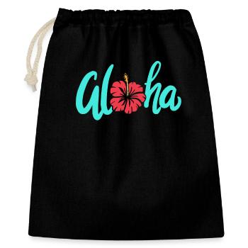 Aloha - Geschenkbeutel aus Baumwolle (40 x 50 cm) - Schwarz - Vorne