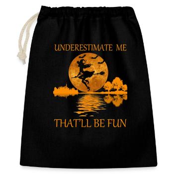 sous-estime moi ce sera amusant - Sac cadeau 40 x 50 cm - noir - Devant