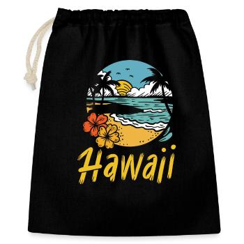 Été de surf à Hawaï - Sac cadeau 40 x 50 cm - noir - Devant