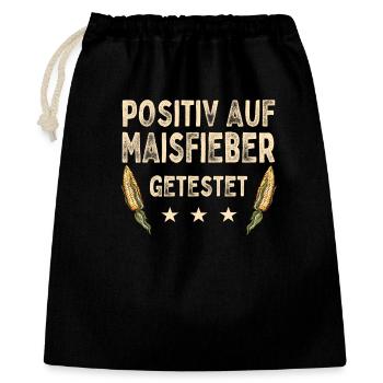 Maisfieber Landwirtschaft Mais Maisernte Bauer - Geschenkbeutel aus Baumwolle (40 x 50 cm) - Schwarz - Vorne