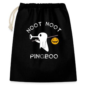 Noot Noot Pingboo Pinguin Gespenst Halloween Lusti - Geschenkbeutel aus Baumwolle (40 x 50 cm) - Schwarz - Vorne