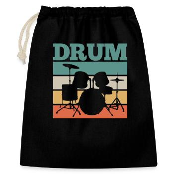 Drummer Drums Retro - Sac cadeau 40 x 50 cm - noir - Devant