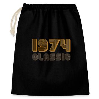 Anniversaire vintage 1974 - Sac cadeau 40 x 50 cm - noir - Devant