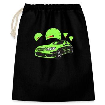 Car Tuning Tacho Auto Automobil Raser PS Rally - Geschenkbeutel aus Baumwolle (40 x 50 cm) - Schwarz - Vorne