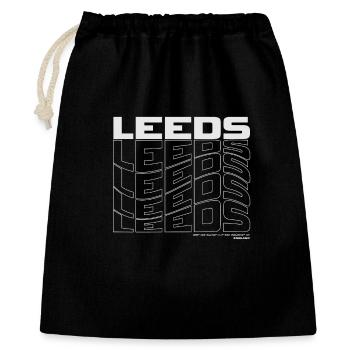 Leeds England - Geschenkbeutel aus Baumwolle (40 x 50 cm) - Schwarz - Vorne