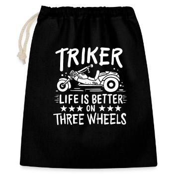 Triker Trike Chopper - Geschenkbeutel aus Baumwolle (40 x 50 cm) - Schwarz - Vorne