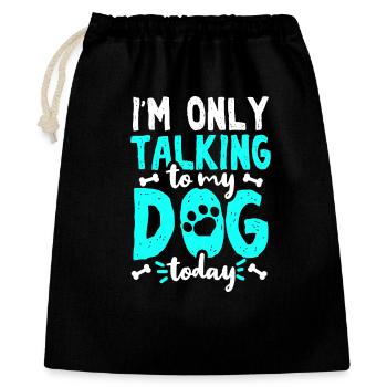 Chien propriétaire de chien - Sac cadeau 40 x 50 cm - noir - Devant