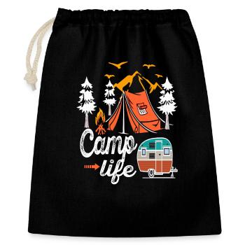camping - Sac cadeau 40 x 50 cm - noir - Devant