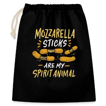 Bâton de mozzarella - Sac cadeau 40 x 50 cm - noir - Devant