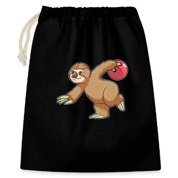 Faultier Bowling Bowlingkugel - Geschenkbeutel aus Baumwolle (40 x 50 cm) - Schwarz - Vorne