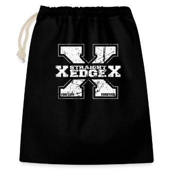 Straight Edge Schriftzug Für Straight Edger Life - Geschenkbeutel aus Baumwolle (40 x 50 cm) - Schwarz - Vorne