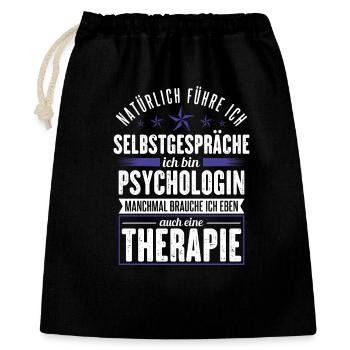 Psychologin Beruf Psychotherapeutin Geschenk - Geschenkbeutel aus Baumwolle (40 x 50 cm) - Schwarz - Vorne
