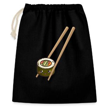Sushi Chopsticks Japanese Kawaii - Gift Bag 40 x 50 cm - black - Front