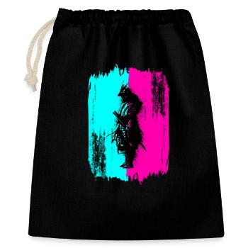 Samurai Silhouette Japan Krieger Schwarz Kunst - Geschenkbeutel aus Baumwolle (40 x 50 cm) - Schwarz - Vorne