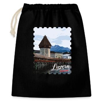 Luzern Kapellbrücke Panorama - Geschenkbeutel aus Baumwolle (40 x 50 cm) - Schwarz - Vorne