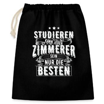 Zimmerer - Geschenkbeutel aus Baumwolle (40 x 50 cm) - Schwarz - Vorne