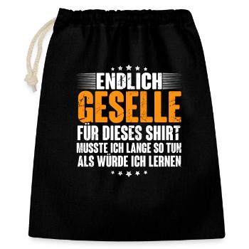 Geselle Gesellenprüfung - Geschenkbeutel aus Baumwolle (40 x 50 cm) - Schwarz - Vorne