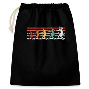 Tennisspielerin Tennisspieler Retro - Geschenkbeutel aus Baumwolle (40 x 50 cm) - Schwarz - Vorne