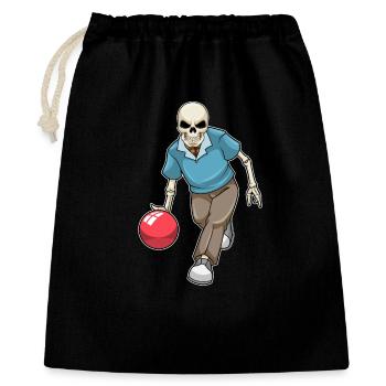 Boule de bowling squelette - Sac cadeau 40 x 50 cm - noir - Devant