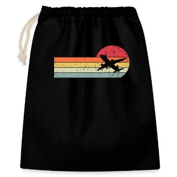 Avion - Sac cadeau 40 x 50 cm - noir - Devant