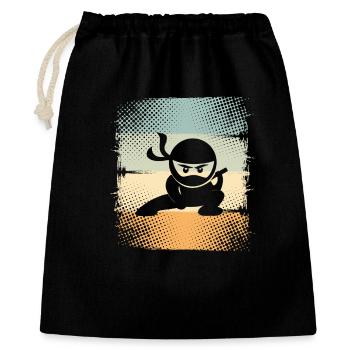 Ninja - Geschenkbeutel aus Baumwolle (40 x 50 cm) - Schwarz - Vorne
