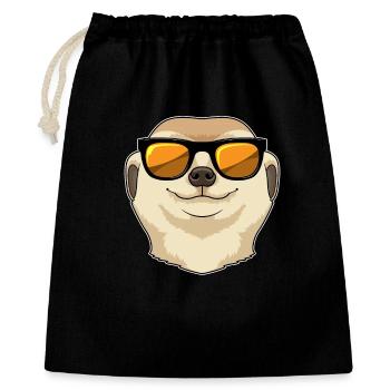 Erdmännchen Sonnenbrille - Geschenkbeutel aus Baumwolle (40 x 50 cm) - Schwarz - Vorne