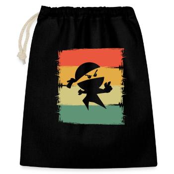 Ninja - Geschenkbeutel aus Baumwolle (40 x 50 cm) - Schwarz - Vorne