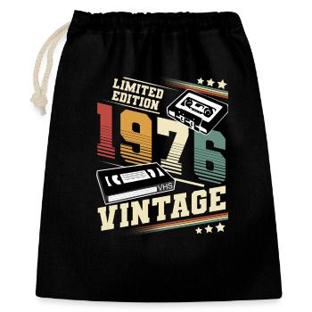 1976 Geburtsjahr Baujahr Geburtstag vintage - Geschenkbeutel aus Baumwolle (40 x 50 cm) - Schwarz - Vorne