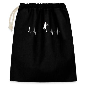 ECG tennis, pouls, battement cardiaque, joueur, court de match, comme - Sac cadeau 40 x 50 cm - noir - Devant