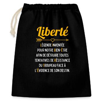 Liberté : Légende Inventée pour notre Bien Être.. - Sac cadeau 40 x 50 cm - noir - Devant