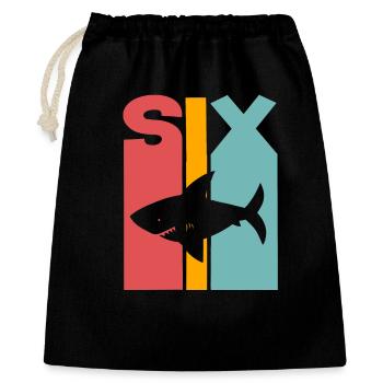 6ème anniversaire 6 ans requin - Sac cadeau 40 x 50 cm - noir - Devant