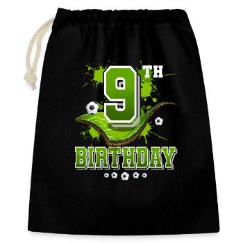 9th birthday Football 9 years - Gift Bag 40 x 50 cm - black - Front