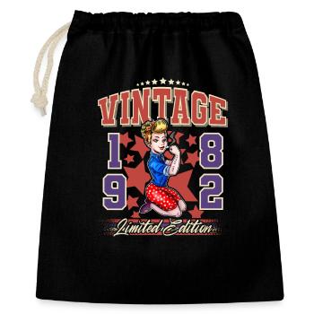 1982 Année de naissance 40e anniversaire Millésime - Sac cadeau 40 x 50 cm - noir - Devant