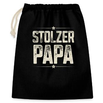 Stolzer Papa - Geschenkbeutel aus Baumwolle (40 x 50 cm) - Schwarz - Vorne