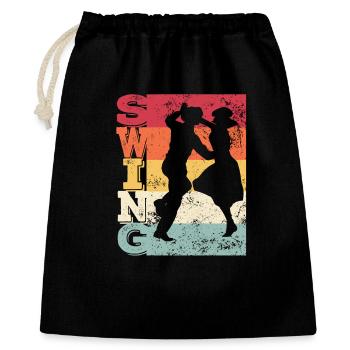 Boogie Woogie Swing Tanzen Retro Farben Vintage - Geschenkbeutel aus Baumwolle (40 x 50 cm) - Schwarz - Vorne