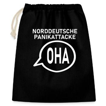 NORDDEUTSCHE PANIKATTACKE - Geschenkbeutel aus Baumwolle (40 x 50 cm) - Schwarz - Vorne