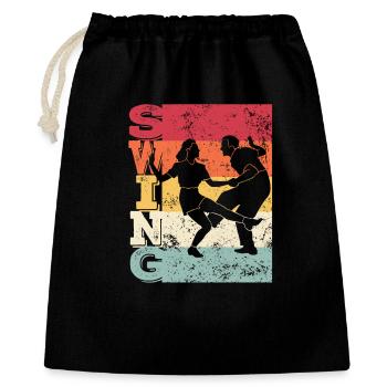 Boogie Woogie Swing Tanzen Retro Farben Vintage - Geschenkbeutel aus Baumwolle (40 x 50 cm) - Schwarz - Vorne