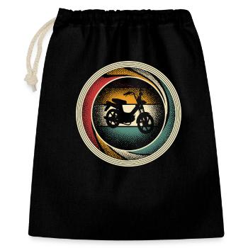Mofa Mofafahrer Retro Vintage - Geschenkbeutel aus Baumwolle (40 x 50 cm) - Schwarz - Vorne