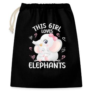 Mama Elephant Baby Elephant Cette fille aime les éléphants - Sac cadeau 40 x 50 cm - noir - Devant
