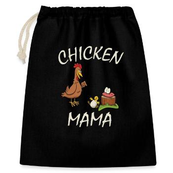 Chicken Mama - lustiges Huhn Hahn Hühnerstall - Geschenkbeutel aus Baumwolle (40 x 50 cm) - Schwarz - Vorne