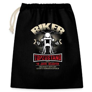 48. Geburtstag Biker Motorrad Motorradfahrer - Geschenkbeutel aus Baumwolle (40 x 50 cm) - Schwarz - Vorne