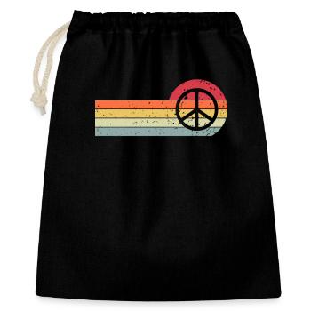 Paix Paix Liberté Pas de guerre Signe de paix - Sac cadeau 40 x 50 cm - noir - Devant
